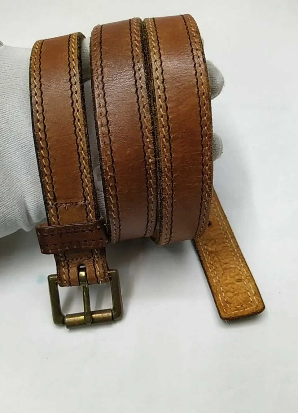 Levi's Brown Leather Buckle Women Belt - Made in USA - Size 32